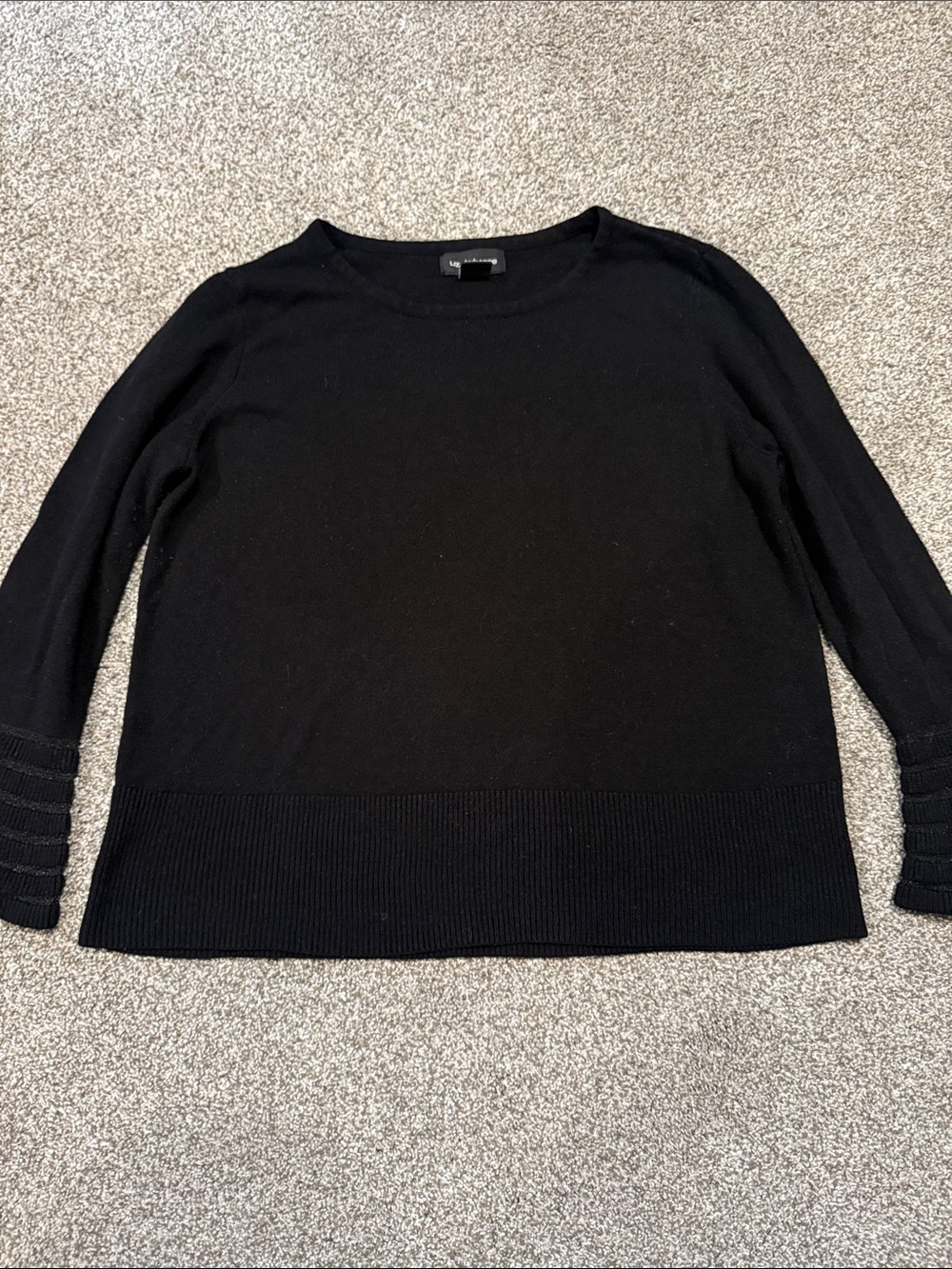 Liz Claiborne Black Knit Crewneck Sweater